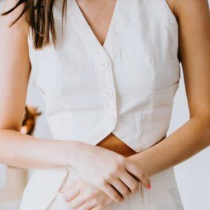 Let's Talk Woven Vest - *NWT